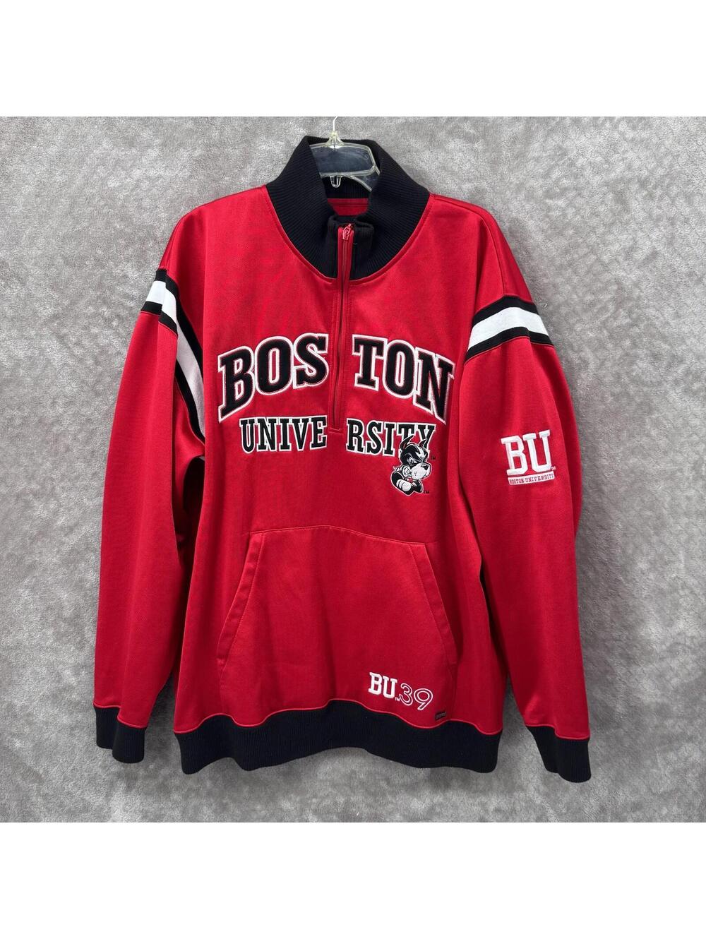 Boston University Terriers Sweatshirt Mens XL Red NCAA JanSport Quarter Zip